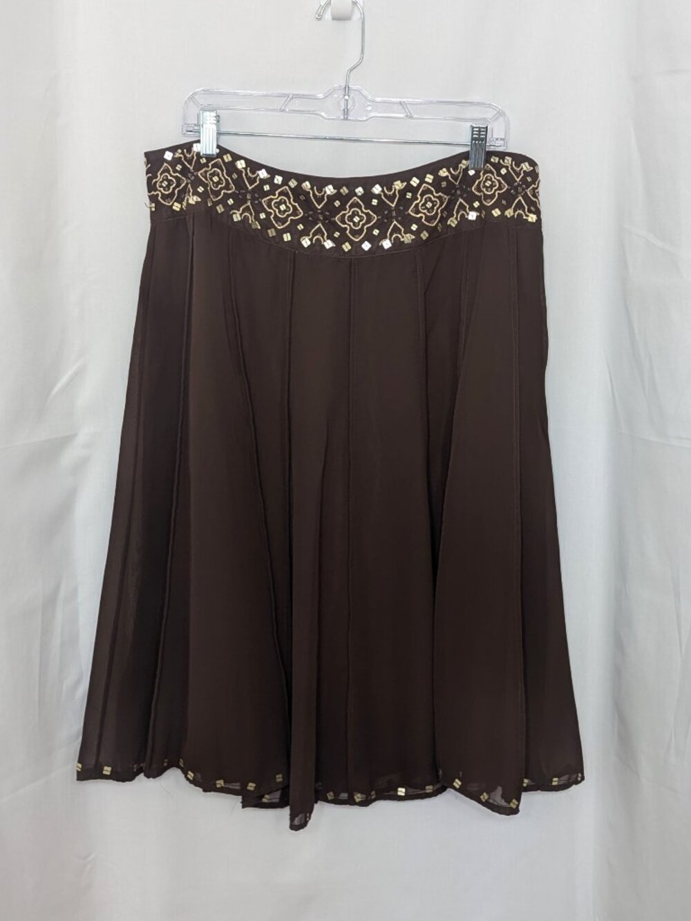 Worthington Vintage Brown Beaded/Sequined Skirt